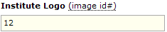 Edit Profile &rsaquo; Enter image ID# into Institute Logo field